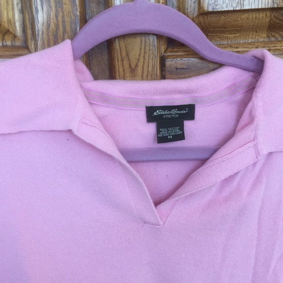 Pink vneck collard shirt - Picture 3 of 5